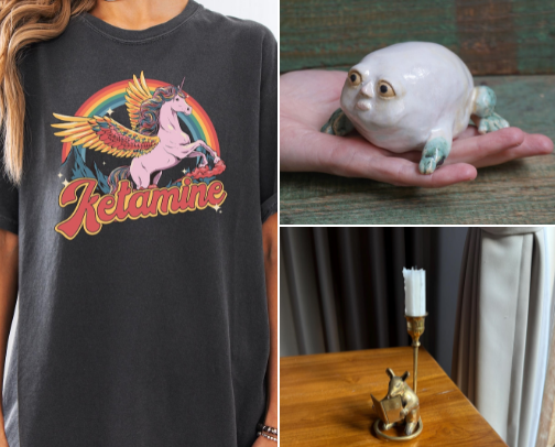 Unhinged Things on Etsy that I Love cover photo collage