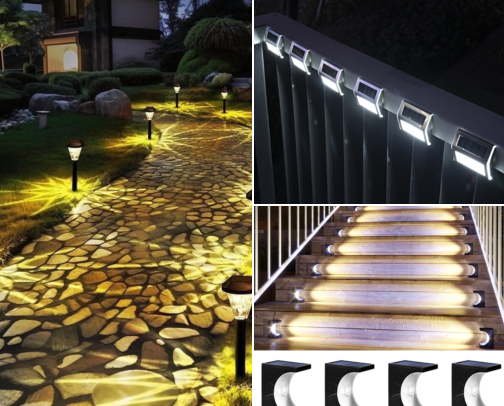 Solar Step Lights I Stuck on Every Riser After Nearly Falling Off My Deck cover photo collage