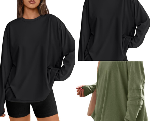 Oversized Long Sleeve Tees for Women cover photo collage