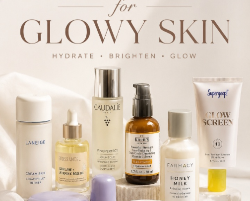 Skincare for Glowy Skin 💖 cover photo collage