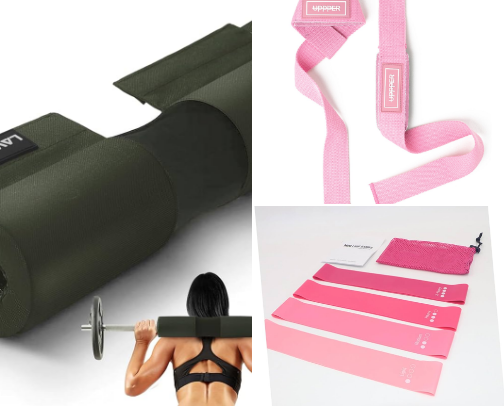 gym essentials 👟💪🏼🖤 cover photo collage