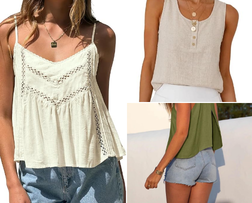 Perfect Linen Tops for a Casual & Effortless Girl Look cover photo collage