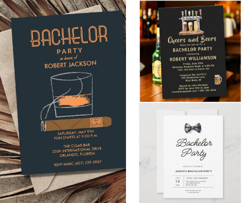 Bachelor Party Invitations cover photo collage