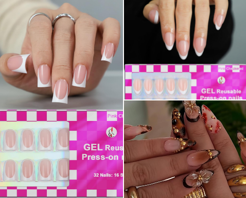 the cutest press ons⋆. 𐙚 ˚ cover photo collage