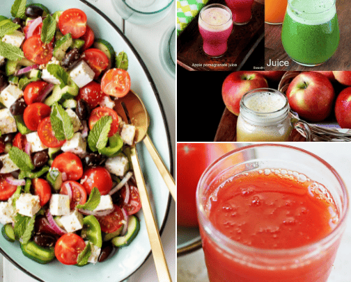 Healthy food & drinks cover photo collage