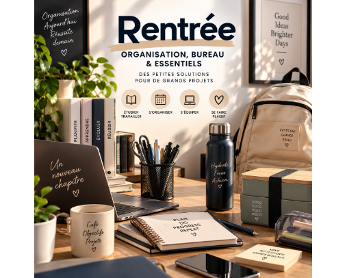 Organisation, Bureau & Essentiels cover photo collage
