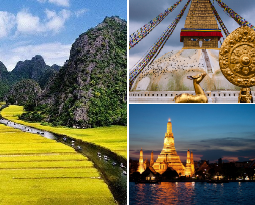 Let's travel to Asia! cover photo collage