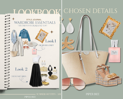 HAUZ OF LUXE| THE DAY-TO-DUSK RESORT EDIT: Beach Aesthetic Outfits Riviera Style ✨✨ cover photo collage