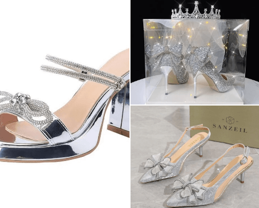 recommended silver shoes cover photo collage
