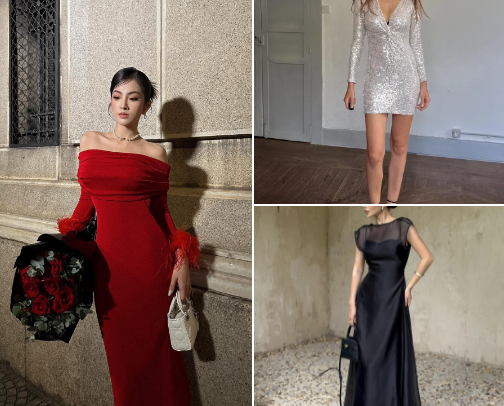 Holiday Party Dresses & Glam Gowns – Women’s Festive Collection (Christmas 2025) cover photo collage
