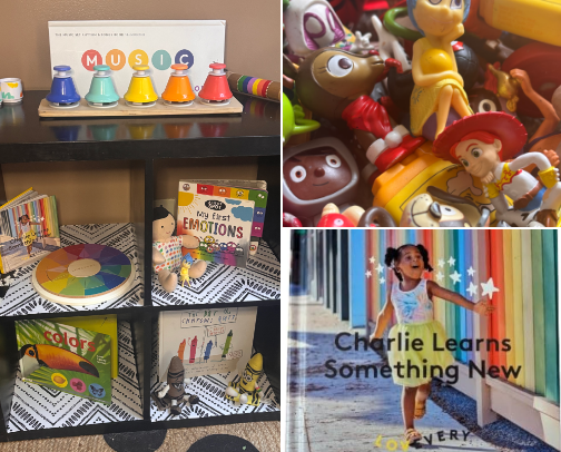 Everything You Need for a Color Week Play Shelf: 3 & 4 Year-Old Toy Rotation & Activities! ❤️🧡💛💚💙💜 cover photo collage