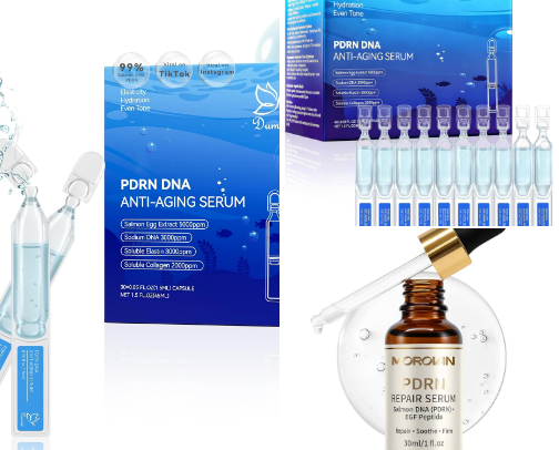 Glass-skin Salmon DNA PDRN Serums for Calm, Bouncy Skin cover photo collage