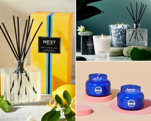 Candles and home fragrance cover photo collage