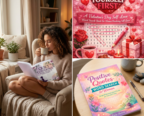 MUST AVE SELF CARE WORD SEARCH PUZZLES FOR WOMEN cover photo collage