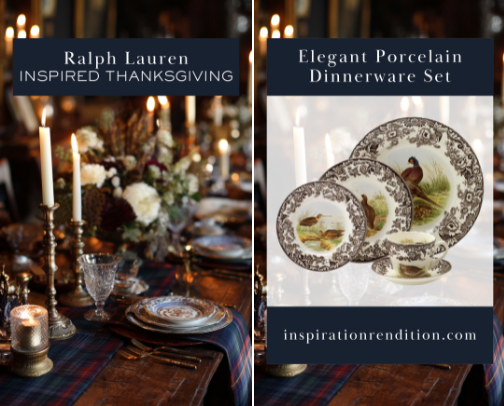 Ralph Lauren Inspired Thanksgiving – Classic Equestrian Holiday Place Settings cover photo collage