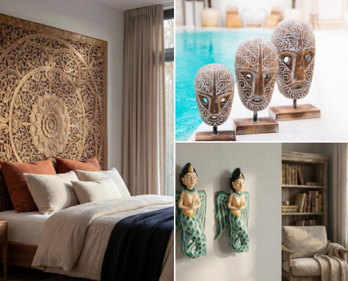 Authentic Balinese Decor – Luxury Tropical Home Accessories cover photo collage