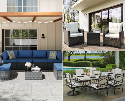Best Patio Set Up to $500 + LUXURY MODELS cover photo collage
