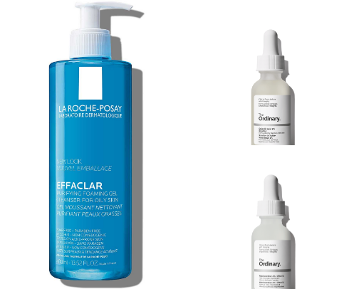 My favourite acne prone skincare and makeup products!! cover photo collage