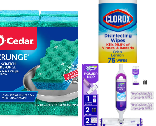 Cleaning supplies cover photo collage
