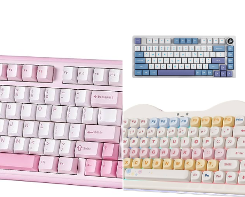 creamy & affordable mechanical keyboards 💖 cover photo collage