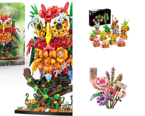 🌸 Botanical Building Sets & Floral Brick Décor cover photo collage