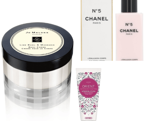 Body lotions cover photo collage