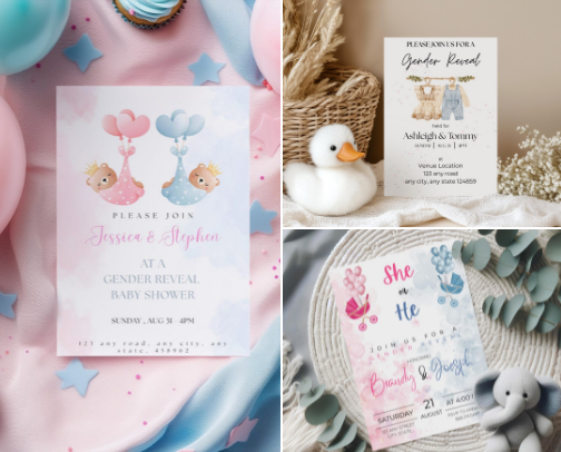 Baby Shower & Reveal cover photo collage
