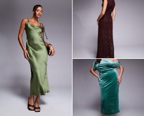 Fall Wedding Guest Dresses That Won’t Make You Look Like a Sentient PSL (But Might Make You Feel Like One)” cover photo collage