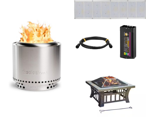 Camping fire pit cover photo collage