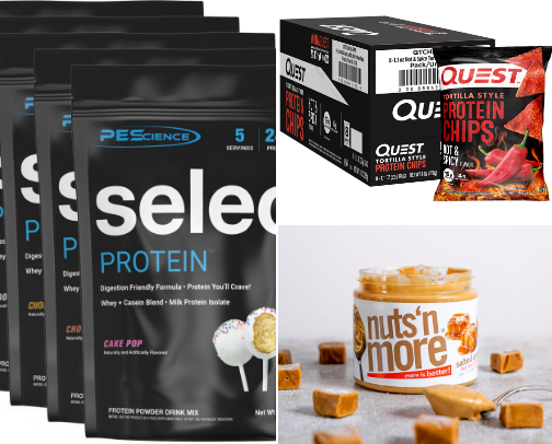 favourite gym supps and protein snacks 💪🍽️ cover photo collage