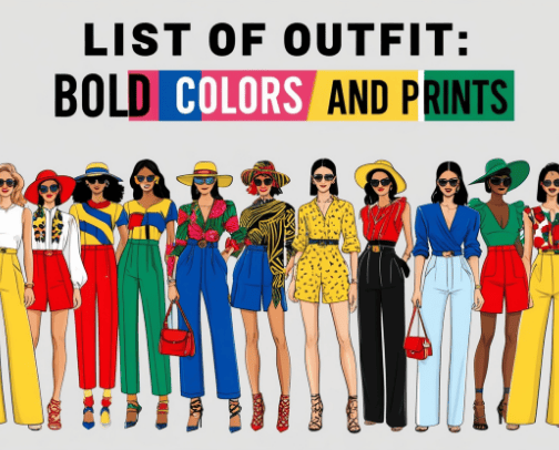 List of Outfit: Bold Colors and Prints cover photo collage