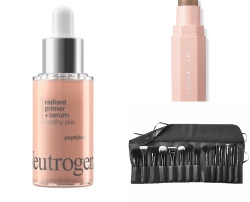 Neutrogena Healthy Skin Radiant Booster Primer & Serum with Peptides & Pearl Pigments cover photo collage