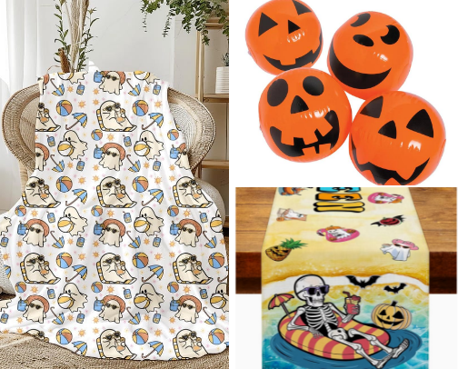 Summerween Party Must Haves and Summer Halloween Party Decorations 🎃💀☀️⛱️ cover photo collage