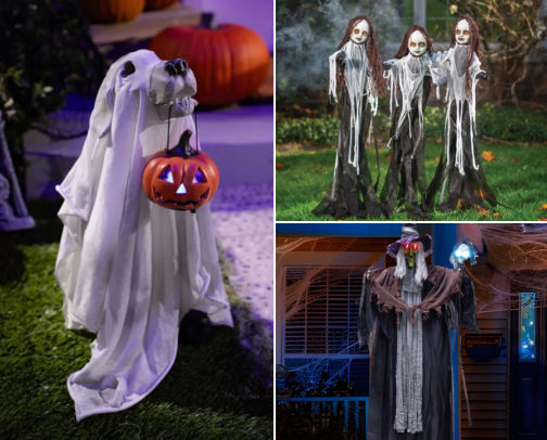 Spooky yard art cover photo collage