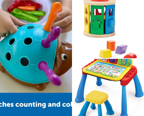 Play. Laugh. Learn: Toddler Toys That Teach Through Fun cover photo collage