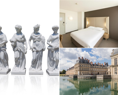 Hotel stays for an easygoing getaway, Royal History, Forest Walks & Cozy French Evenings Fontainebleau, France cover photo collage