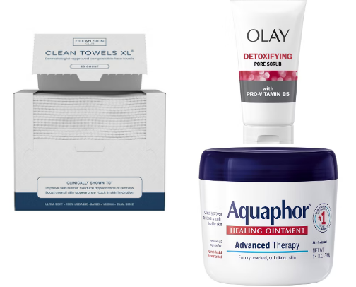 Products that I use to retain my clear skin cover photo collage