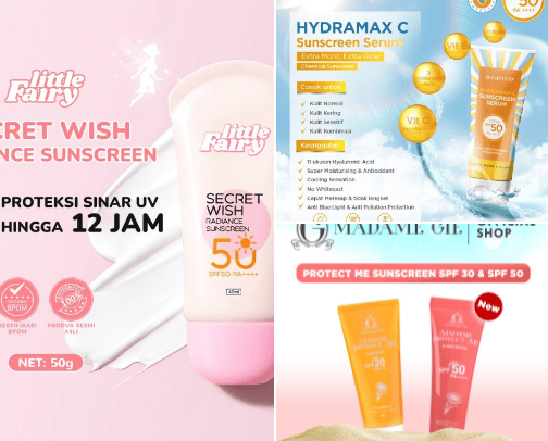 Sunscreen cover photo collage