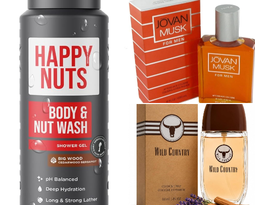 Men’s Body Wash, Cologne & Aftershave cover photo collage