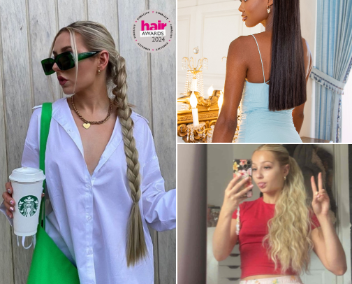 Baddie hair extensions cover photo collage