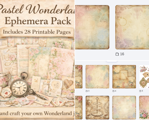 Craftymess Pastel Wonderland Digitla Kit cover photo collage