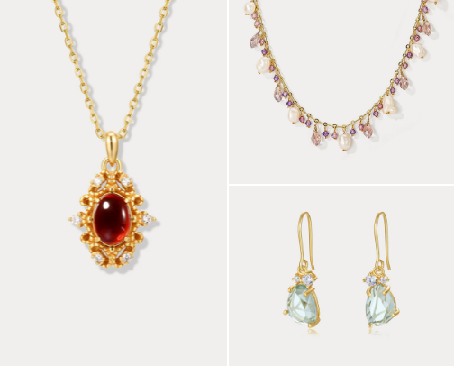 birthday gemstone jewellery cover photo collage