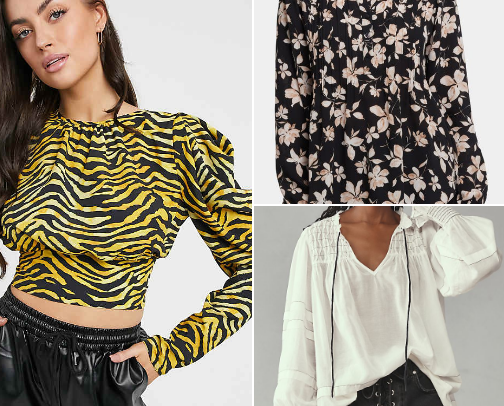 Long and short sleeve blouses cover photo collage