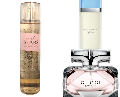 Body mist and fragrances cover photo collage