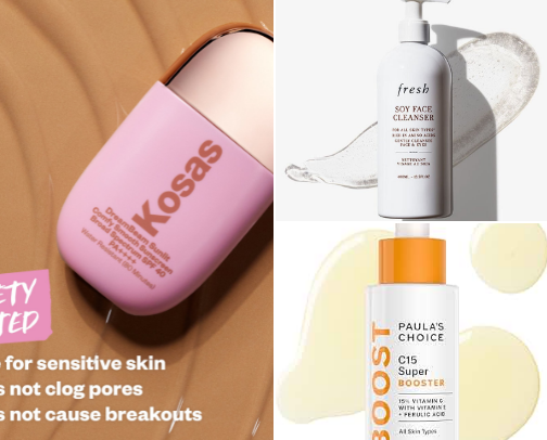 Simple Skincare Routine for Busy Women Over 40 (That Actually Works) cover photo collage