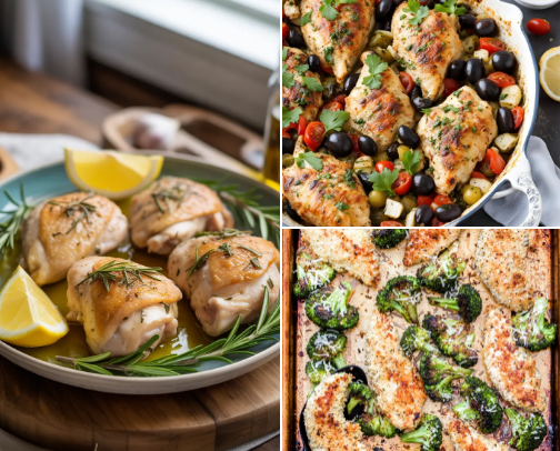 One-Pan Lemon Herb Chicken & Veggies Recipe (Minimal Cleanup!) cover photo collage