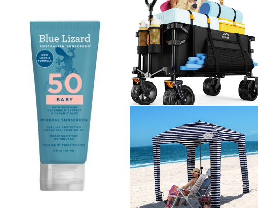 Baby Beach Day Basics! cover photo collage