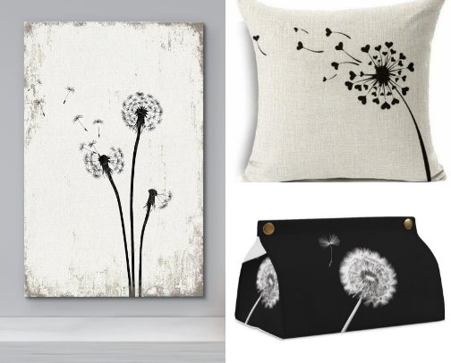 Dandelion home accents. cover photo collage