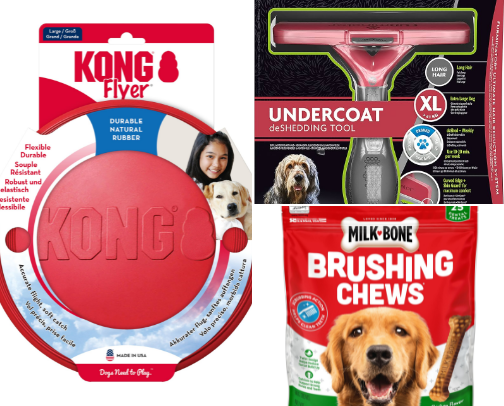 Pets toys, treats, fun cover photo collage