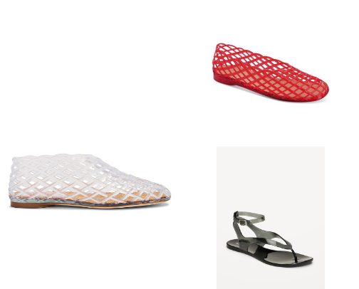 Jelly Shoe Ballet & Flip Flop Trend. Designer Dupes cover photo collage